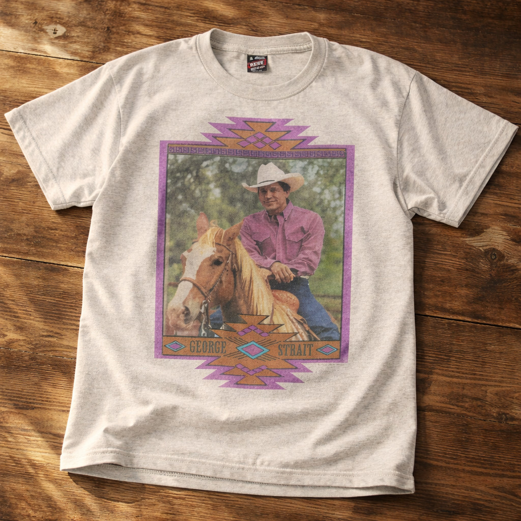 Vintage 90s Concert Trendy George Strait Graphic Country Cowboy Unisex T-Shirt