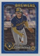 2024 Topps Chrome Blue Wave Refractor /75 William Contreras #24 ux1