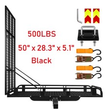 500 lb Cargo Carrier Hitch Mount Cargo Basket Foldable Luggage Rack 2" Receiver