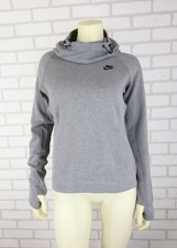 Nike Women Tech Fleece Hoodie Gray Heather 683798-091 sz M Cowl