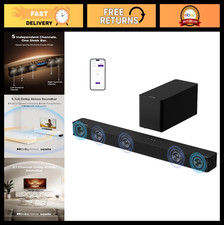 5.1CH Surround Sound Bar with Subwoofer, Dolby Atmos, Bluetooth 5.4, 300W Home T