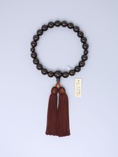 Fumée Quartz une Main Juzu , 22 Perles, Assorti Style, Pure Soie Gland Japon