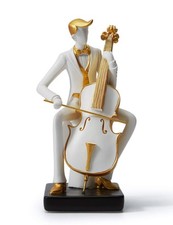 Music Decor Statue Musician Figurine Cello Sculpture Piano Gifts Home Arts Po...