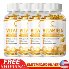 Vitamin E 1000IU - 120 Capsules - Supports Skin, Hair, Immune and Eye Health