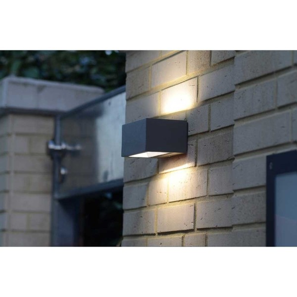 Lutec LED AußEnleuchte Wandlampe Gemini Anthrazit IP54 10,5W Warmweiß Up&Down-image