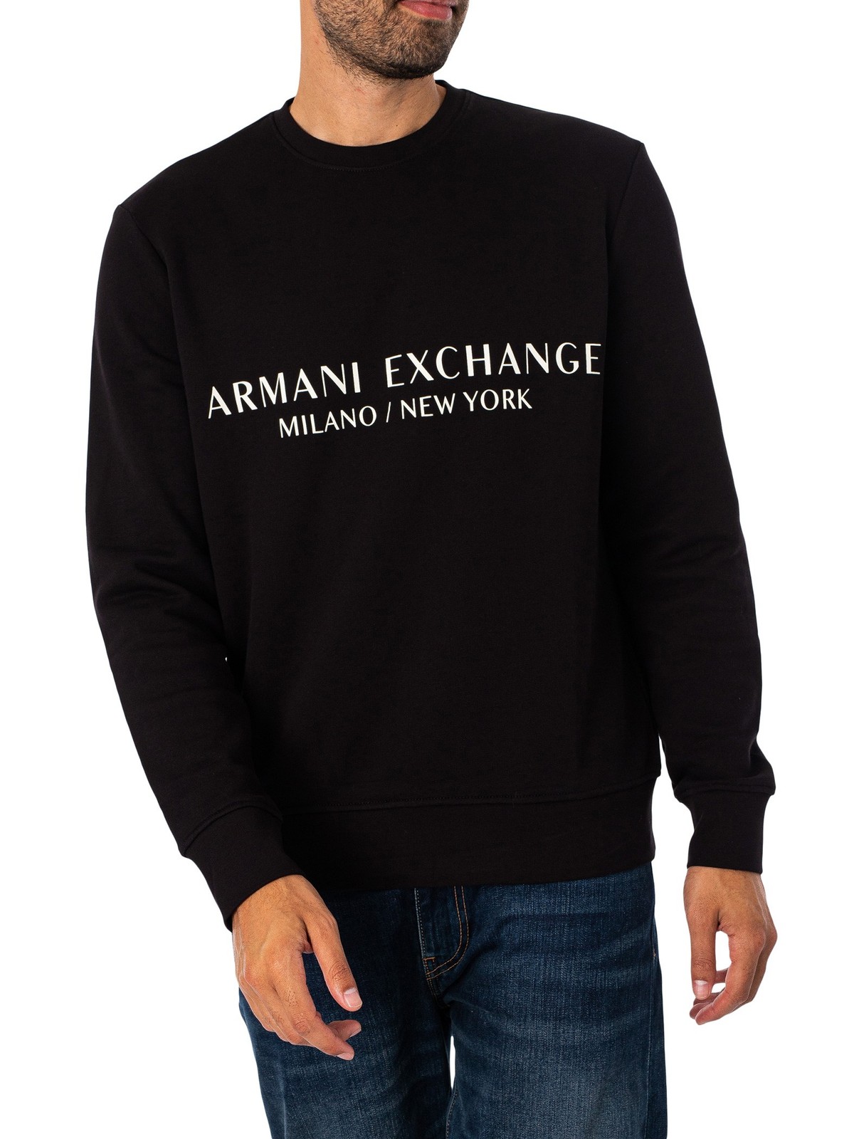 Мужская брендовая толстовка Armani Exchange с графическим принтом черный 12090₽
