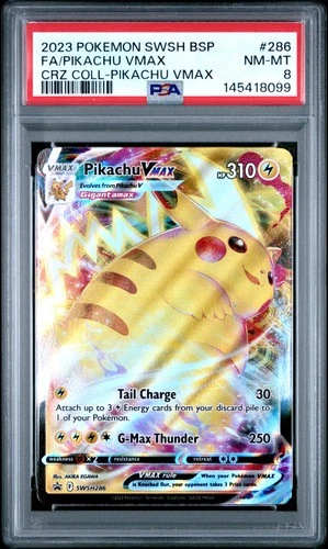 2023 POKEMON SWSH BLACK STAR PROMO #286 FULL ART/PIKACHU VMAX PSA 8