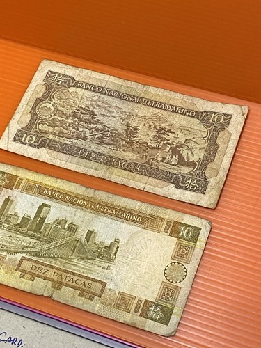 Macau Dez 10 Patacas 2 Banknote. Use Condition Vintage 1984 ,1991 Free Ship - Picture 7 of 14