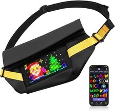 New LED Sling Bag - Smart LED Pixel Art Chest Bag Customizable Animated Display