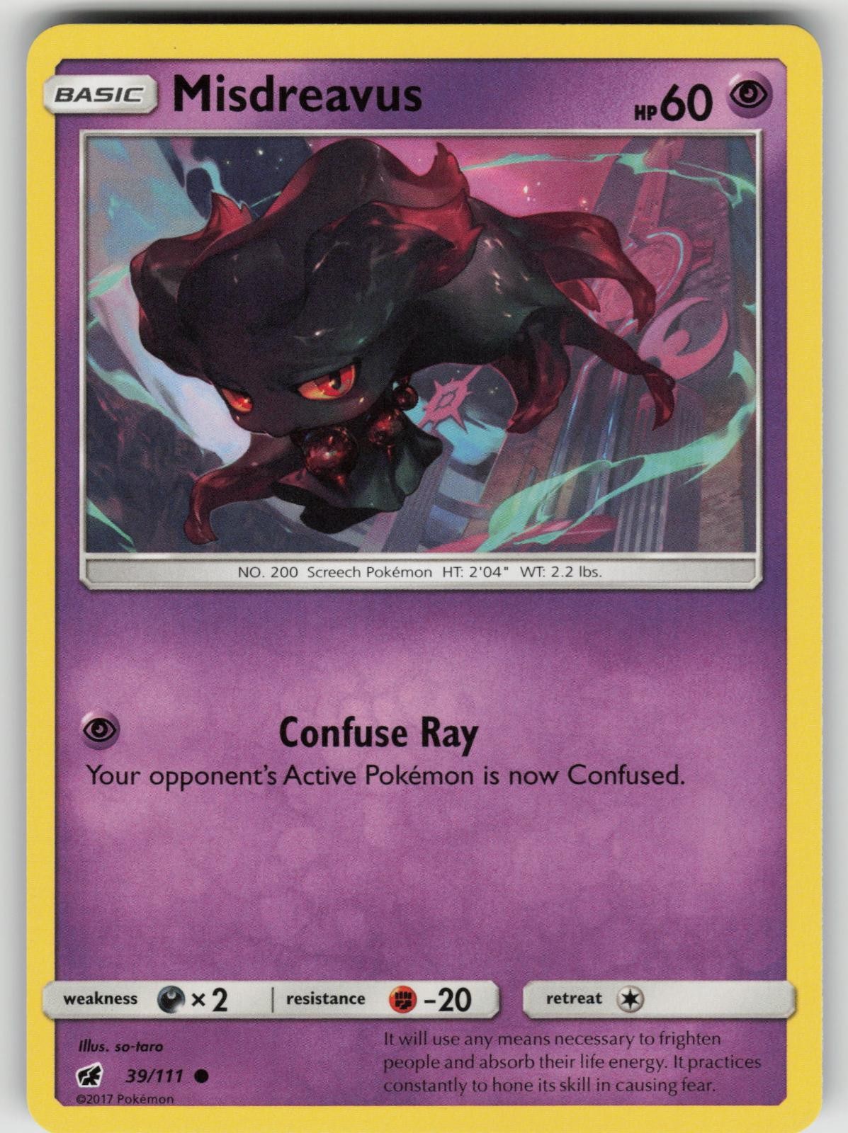 Misdreavus 39/111 Common Crimson Invasion Pokemon NM