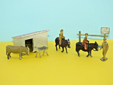 TAYLOR BARRETT PRE-WAR LEAD COMPLETE DONKEY RIDE SET WITH RARE DONKEY FOAL
