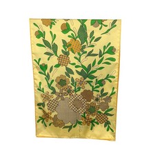 Vintage Lady Heritage Fashion Scarf 15X42" Yellow Floral Cottagecore Boho Japan