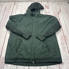 VTG 90s Nike Spell Out Coat Mens Sz. XL Green Full Zip White Tag Hideaway Hood