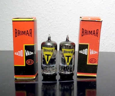 ULTRA RARE Matched Pair BRIMAR 6060/12at7/6201 tubes 1950s - Test NOS