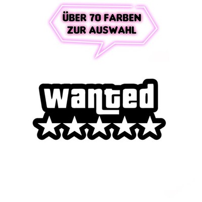 Auto aufkleber 20cm  tuning Wanted Sticker GTA Dekor Cop Sterne 