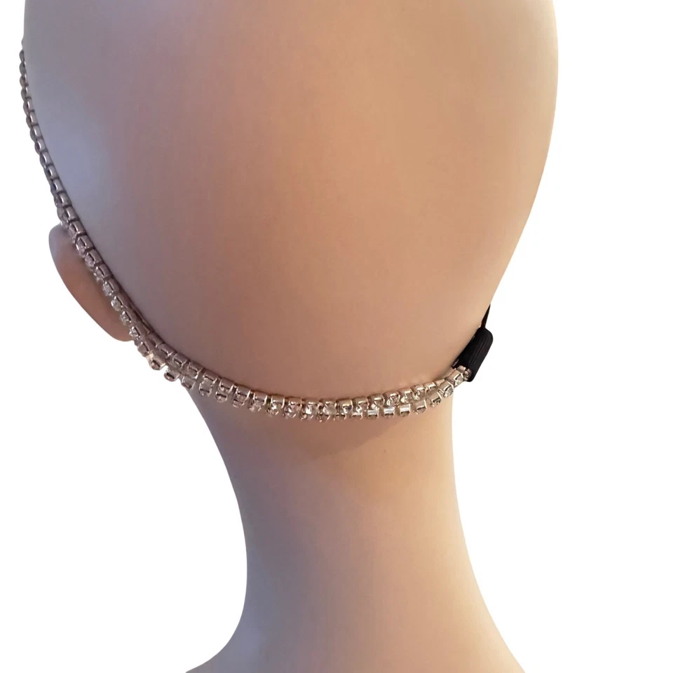 Flapper Headband Black Feather Rhinestone faux Pearls 1920s style Head Piece EUC - Image 4 of 4