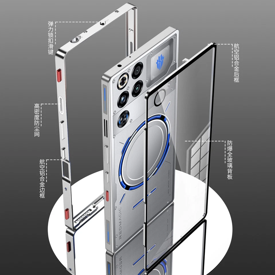 Capa acrílica magnética híbrida metal para ZTE nubia RedMagic 11 Pro+ - Imagem 4 de 4