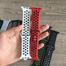 Sport Breathable Silicone Strap for Apple Watch 46/45/44/42/41/40/49mm Hollow Ba