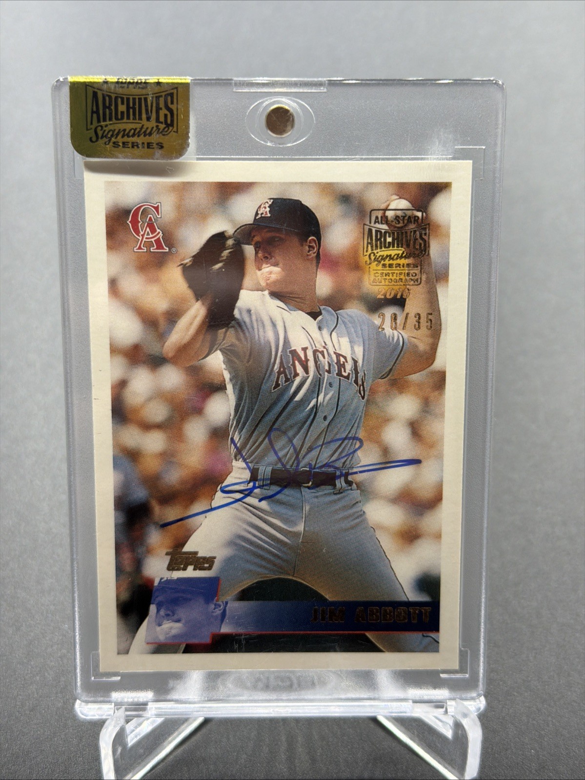 Jim Abbott 2016 Topps Archives Signature Series #’d 28/35