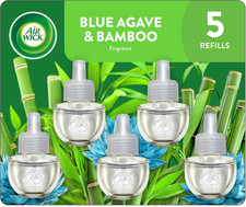 Air Wick Plug in Scented Oil Refill, 5 Ct, Blue Agave and Bamboo, Air Freshener
