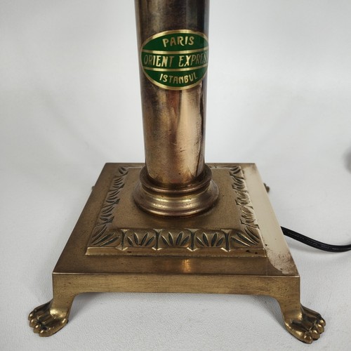 Vintage Style Paris Istanbul Orient Express brass lamp w/ claw feet tested - Picture 4 of 6