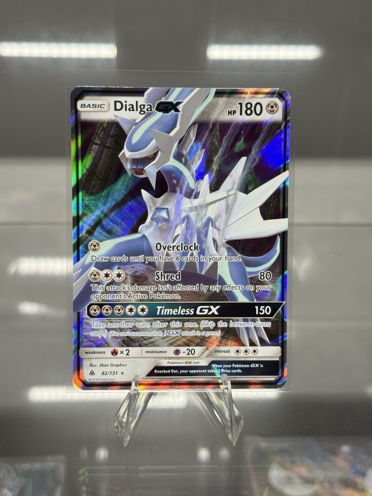 Dialga GX 82/131 Sm-Forbidden Light Holo Card Near Mint Condition