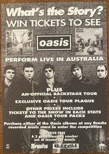 OASIS Epic/Sony/Brashs/Timezone 1996 AUSTRALIA Tour CONCERT Competition FLYER