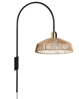Wandlampe Papierseil Metall Naturfarben / Schwarz Boho Style Wandleuchte Nosara