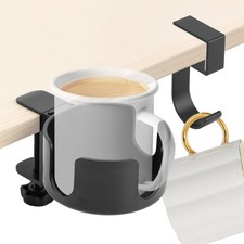Desk Cup Holder Clamp  Hook, Anti-Spill Cup Holder, Headphone Hook, Adjustab...