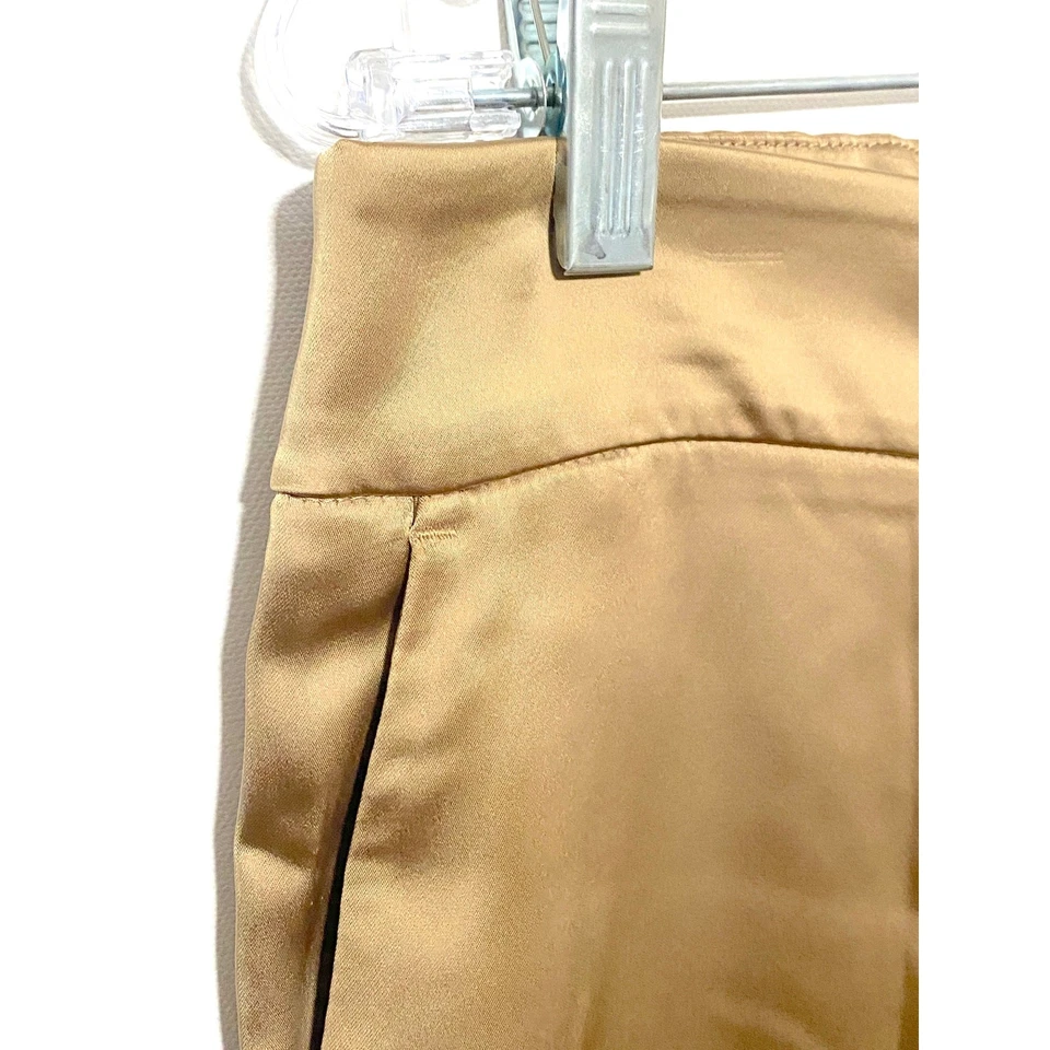 Pantalones de vestir Talbots poliéster pierna ancha dorado satinado bolsillos para mujer 8P 8 Petite nuevos con etiquetas Foto 2 de 4