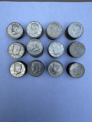 Lot of 113 Kennedy Half Dollars Circulated 1971 - 1997
