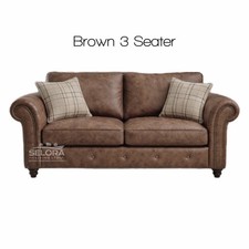 Oakley Corner Sofa Chesterfield Style Suede Tan Brown Grey Black Left or Right