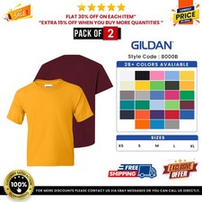 2 Pack Of Gildan G800B Youth 50/50 USA Cotton/Polyester T Shirt Stylish T-Shirt