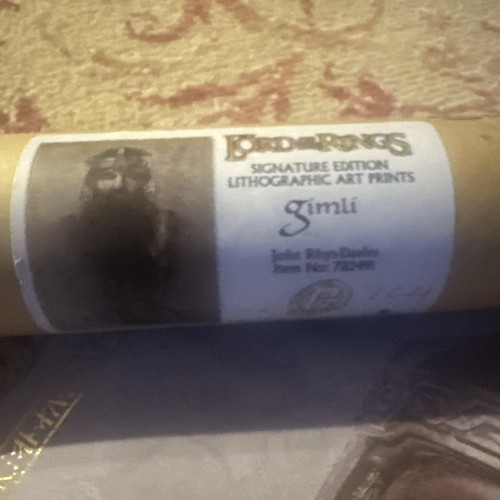Lord of the Rings Gimli John Rhys Davies Autograph Edition Lithograph - Foto 3 di 8