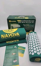 Nayoya Back and Neck Pain Relief Acupressure Mat and Pillow Set Preowned