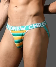 Andrew Christian Riviera Stripe Jock  w/Almost Naked - Multicolor - XL - 93520