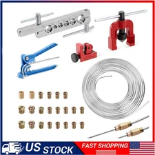 25Ft 3/16" Zinc-Coated Brake Line Kit (Include 16 Fittings, 2 Unions and 4 Nuts)