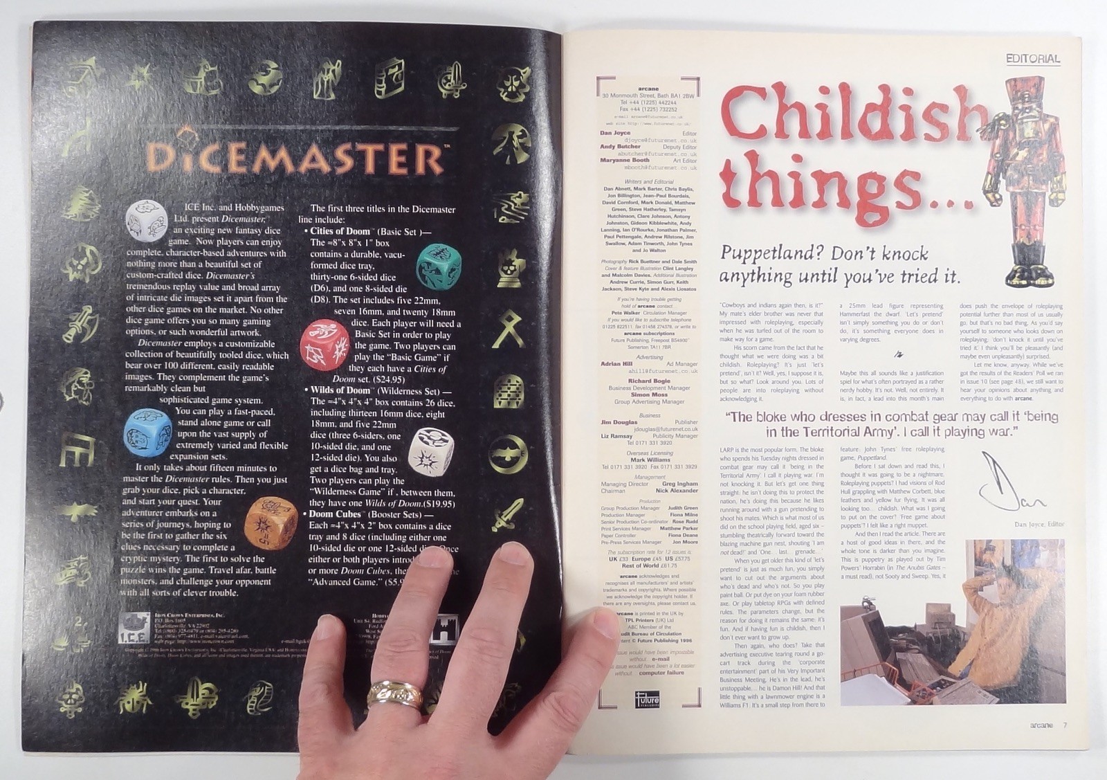 1997 Feb ARCANE UK All Genre TTRPG zine HORROR SYSTEM fantasy scenarios DEATH &c