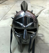 Medieval Maximus Gladiator Helmet With Wooden Stand Wearable Metal Designed Gift