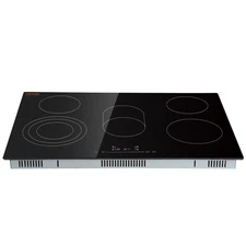 5 Burner 30.3x20.5in 240V Glass Cooktop, Sensor Touch, Timer, 9 Power Levels