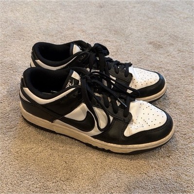 Women s Nike Dunk Low Top. Black/White Leather.  Size 8.5.