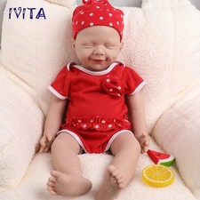 IVITA 20'' Eyes Closed Silicone Baby Girl Sleeping Silicone Reborn Doll Infant