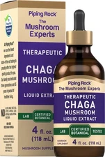 Chaga Mushroom Liquid Extract | 4 Fl Oz | Alcohol Free | by Piping Rock