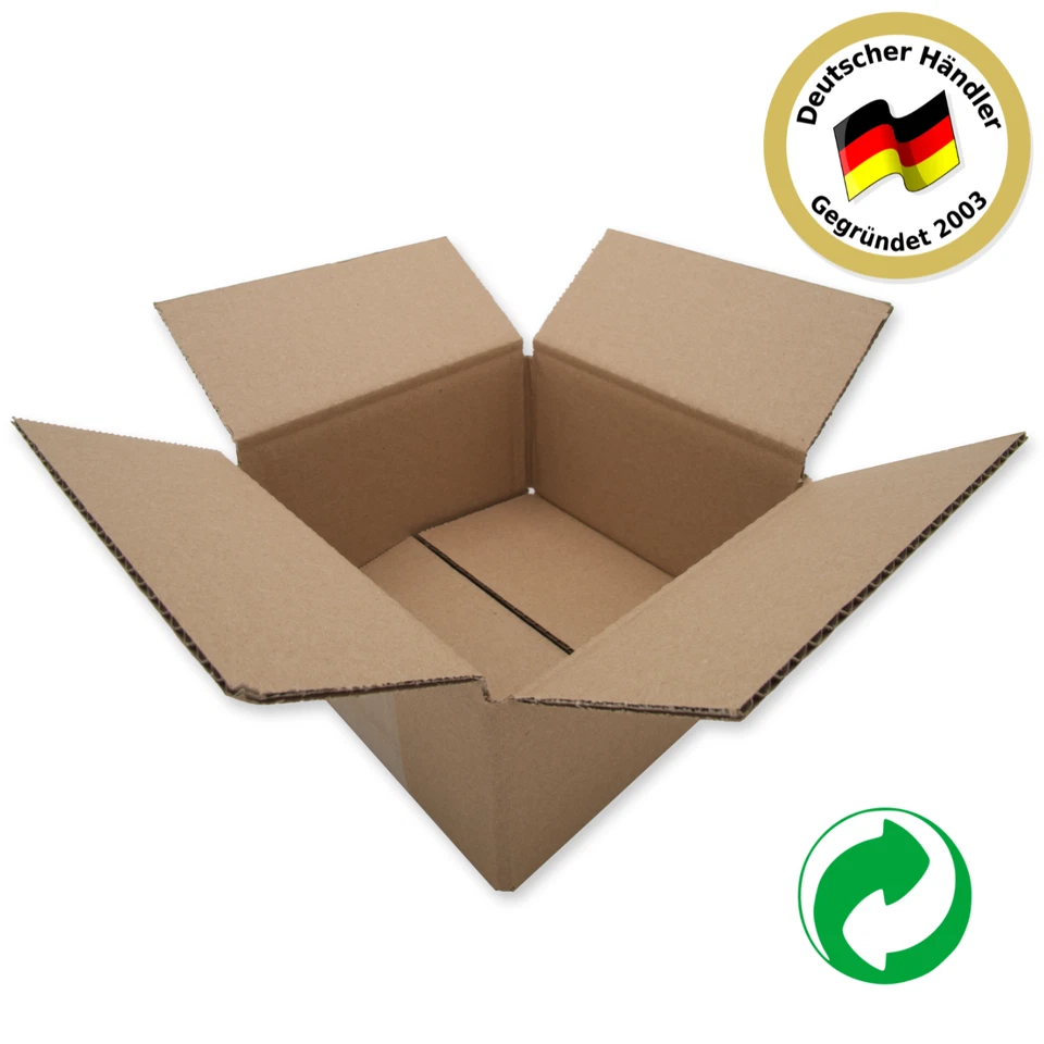 Braune Faltkartons 150 x 150 x 80mm 1.2 B-Welle 1-wellig Versandkarton 15x15x8cm - Bild 1 von 3