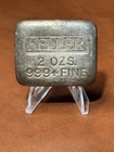 Rare Vintage KELLER 2 Oz .999 Silver Bar Toned Old Poured Square Loaf Ingot