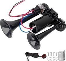 Air Horn for Truck Train Horn for Car 12V Integrated Air Horn  Button Black