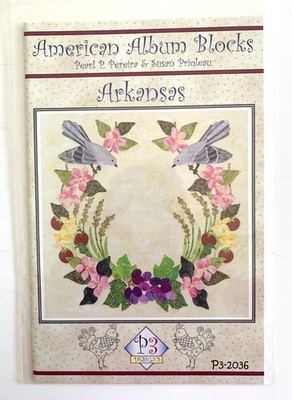 Uncut P-3 Designs American Album Blocks Quilt Pattern P3-2036 ARKANSAS 15'' x 15''