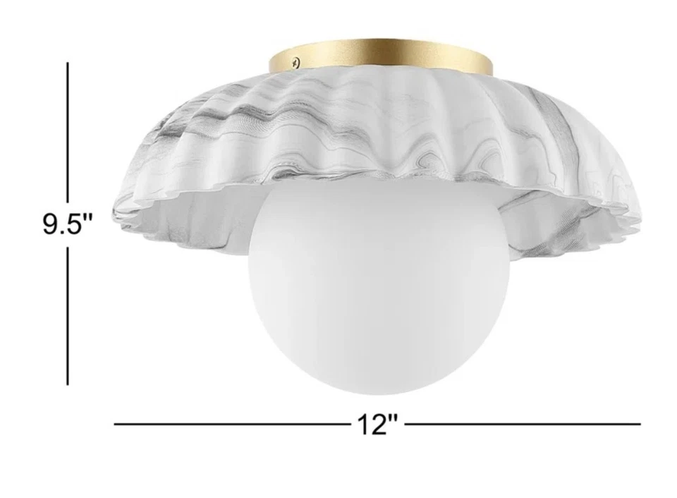 Lámpara de techo de montaje empotrado de vidrio Josh & Main Safavieh Grima Irene Foto 3 de 4