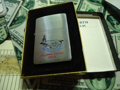 US Navy Un-stuck USS John C. Stennis  CVN 74 2002 Zippo Military Lighter