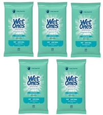(20 Count) Wet Ones Wipes for Hands & Face, Travel Wipes Pack for Sensitive Skin